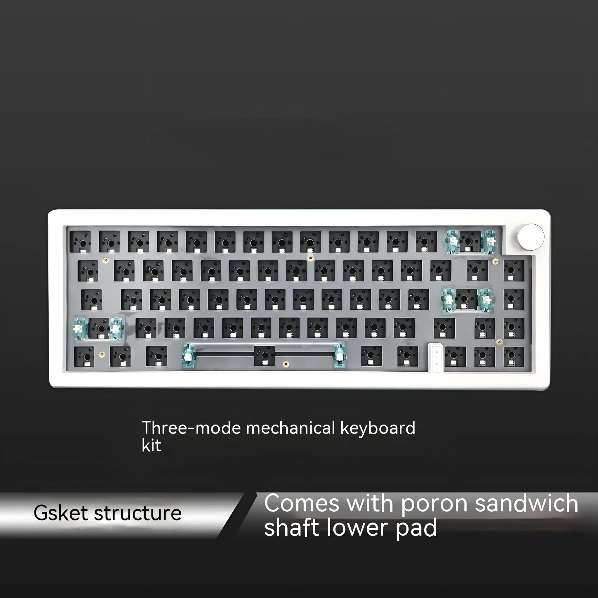 DIY mechanical keyboard kit with RGB backlighting, hot-swappable switches, and multiple colour options