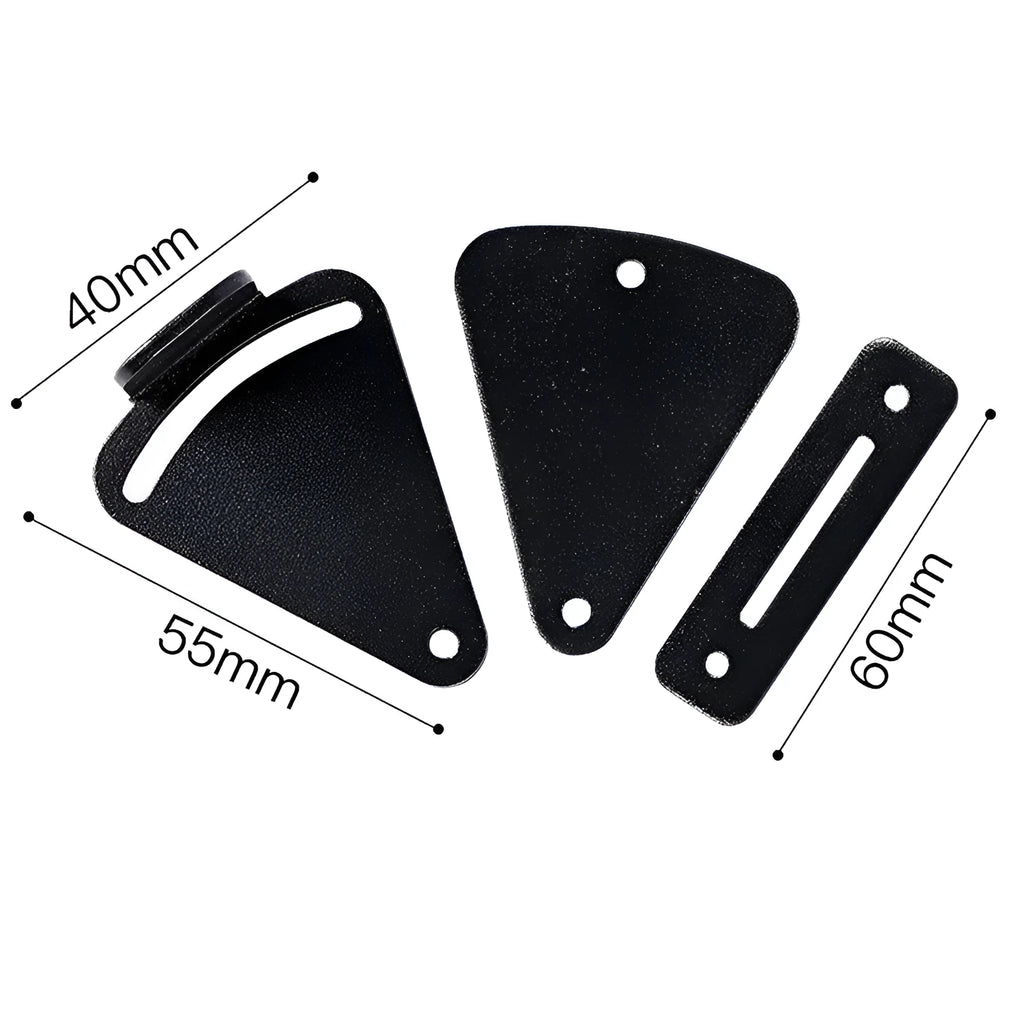 Black stainless steel sliding barn door lock shown in M and S size options