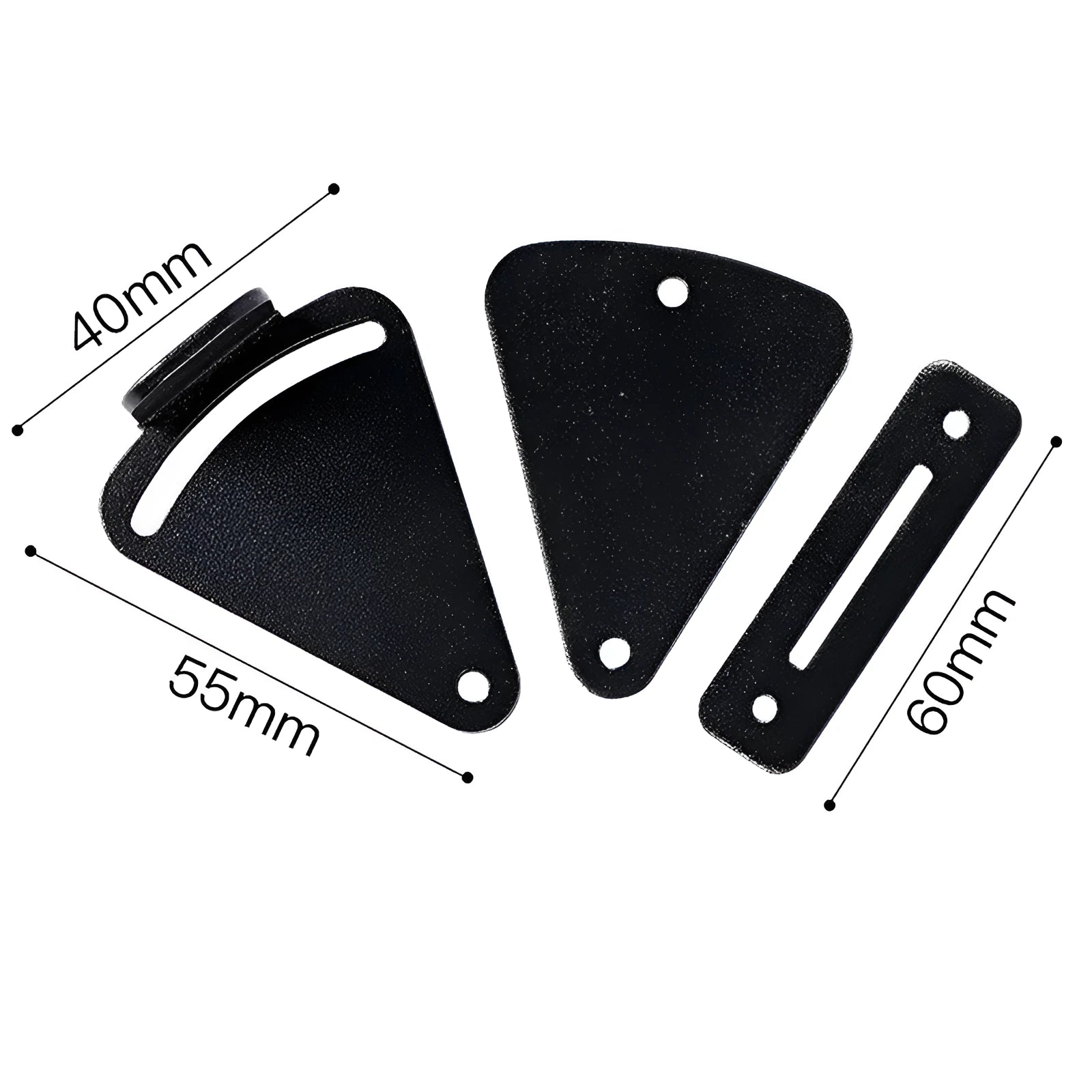 Black stainless steel sliding barn door lock shown in M and S size options