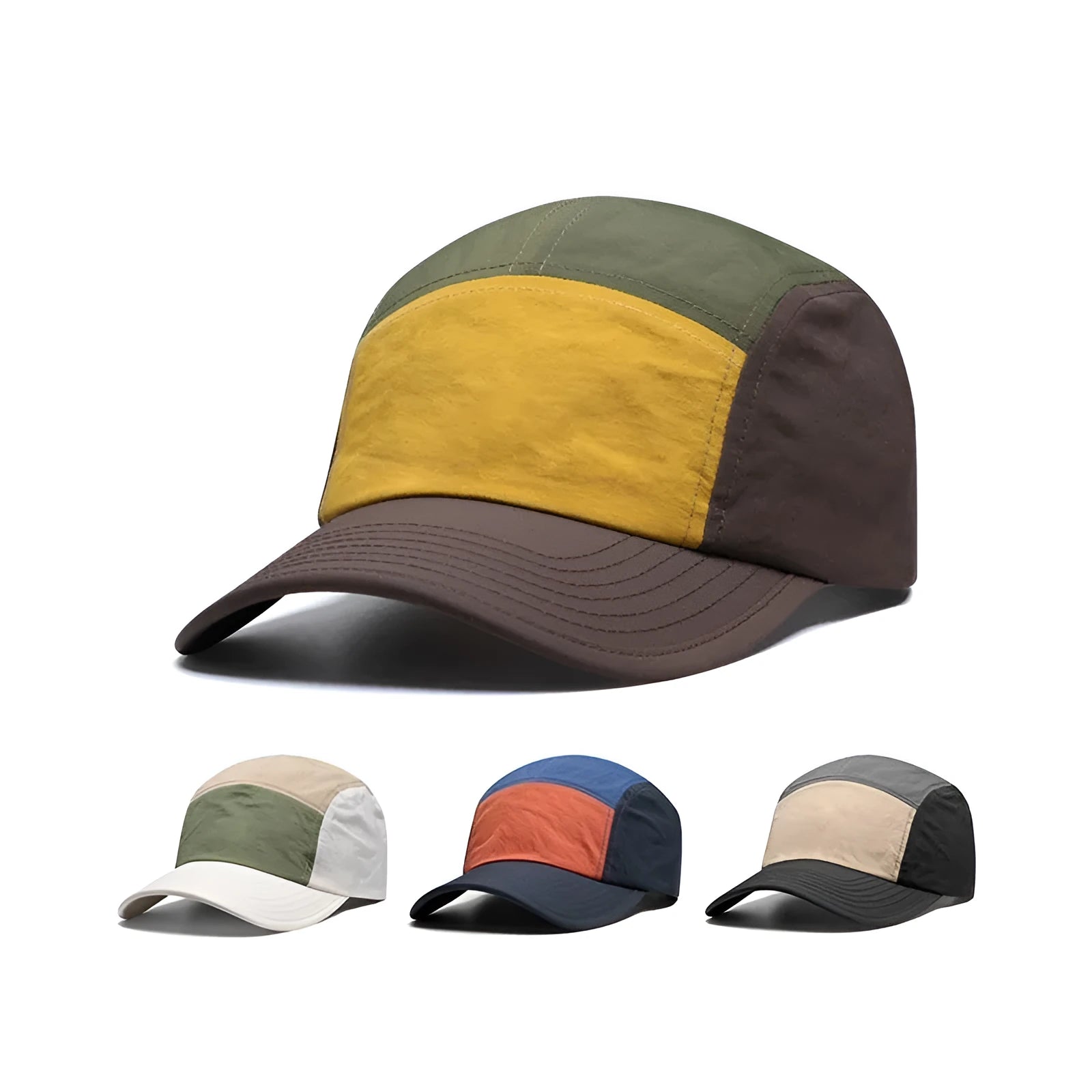 Men's quick-drying curved brim baseball cap in cotton-polyester blend fabric