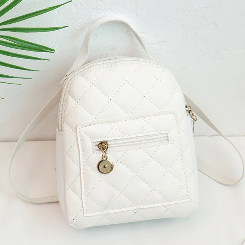 Korean style girls' embroidered backpack in vertical square shape with hard case construction