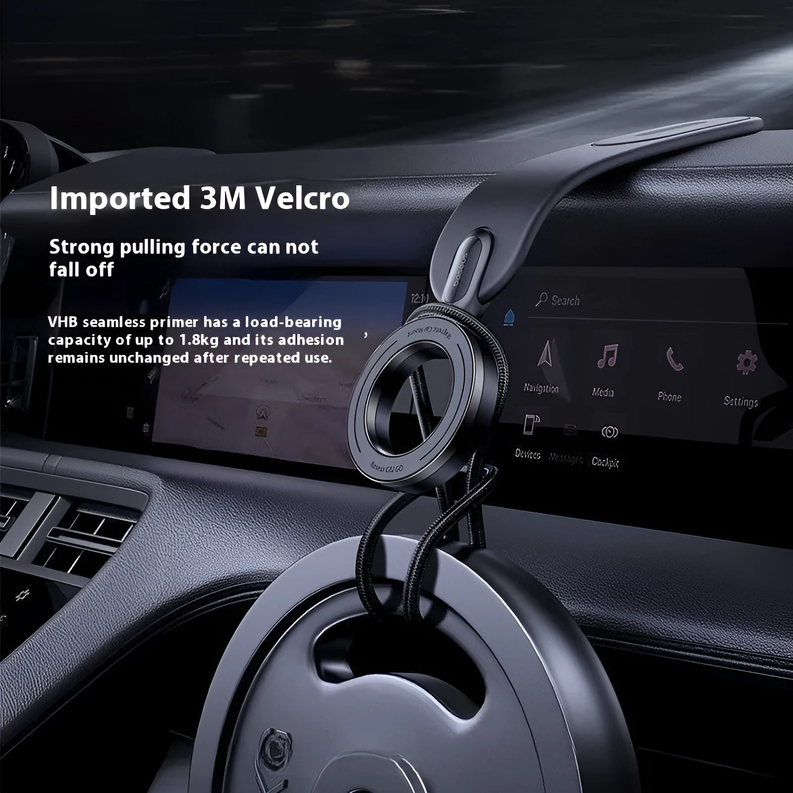 Magnetic car phone holder with 15W wireless charging in ordinary hollow style