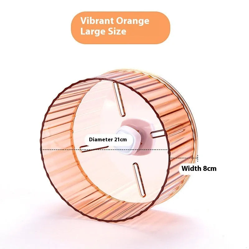 Plastic bird running wheel toy in transparent colour showing 21cm diameter size
