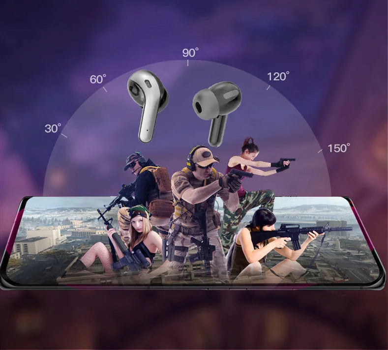 Bx08 wireless headset with digital display charging case in Black Grey Light Green White colours