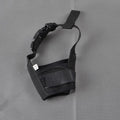 Adjustable plastic dog muzzle in multiple colours with size options for biting and barking control