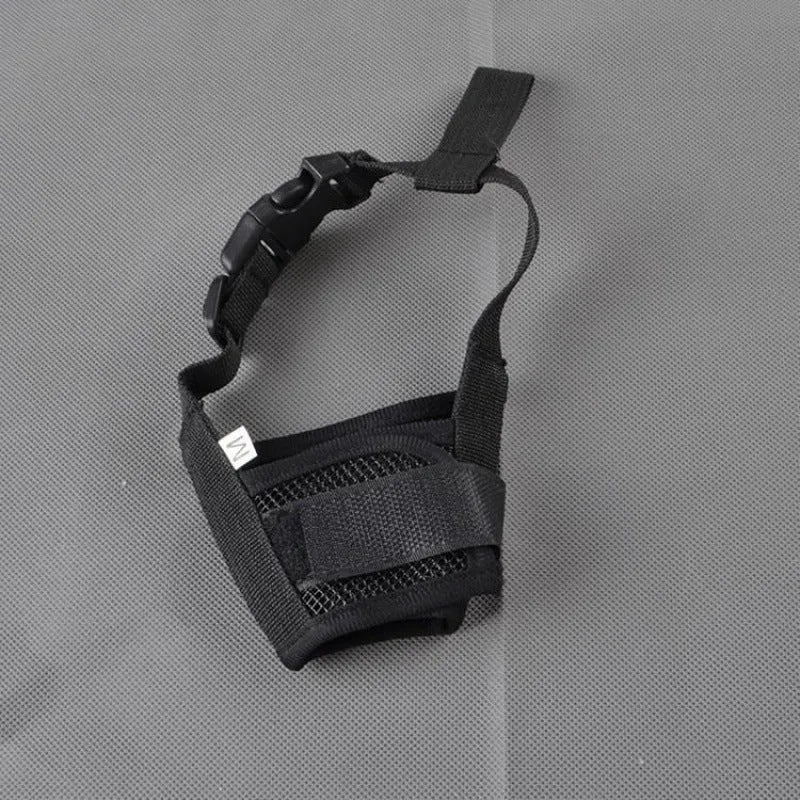 Adjustable plastic dog muzzle in multiple colours with size options for biting and barking control