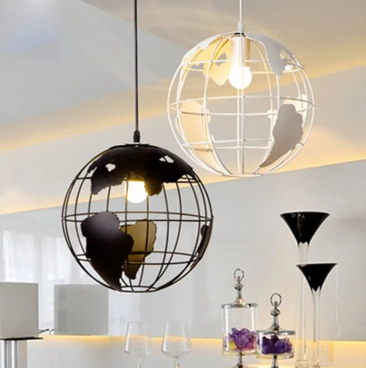 Nordic iron pendant light with 300mm shade, button switch, black finish, adjustable cord, over a wooden dining table