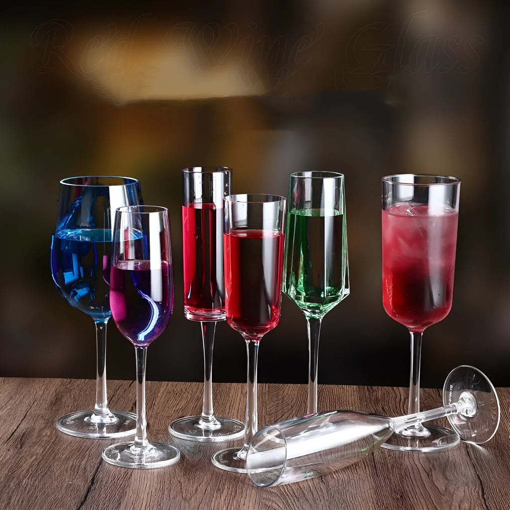 Drop-resistant PC acrylic wine glass for party catering with food-grade plastic construction
