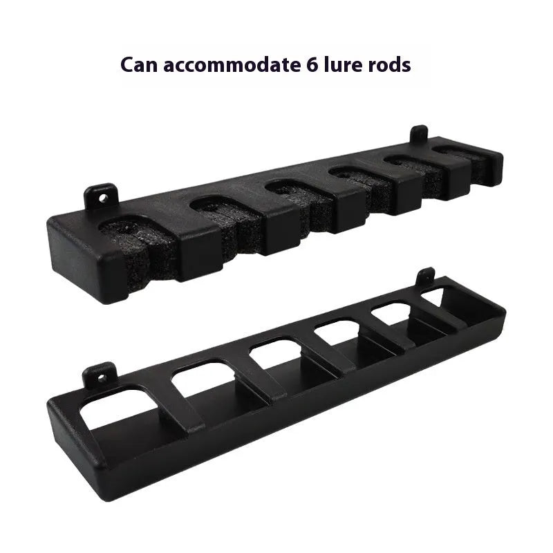 ABS plastic wall mounted fishing rod holder in upright and horizontal styles with black screws