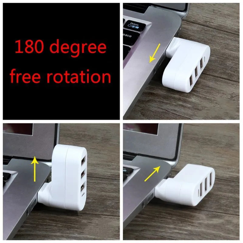 Notebook expansion multi-port USB hub splitter converter in black ABS plastic