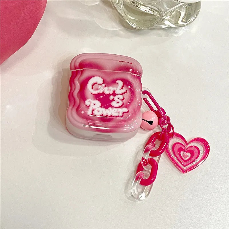 Pink silicone back cover for AirPods charging case, compatible with AirPods 1/2, Pro, 3, and Pro 2