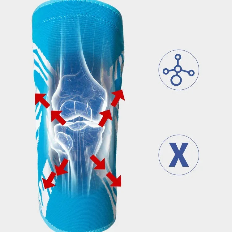 Black nylon knee pad for men showing kneecap protection design