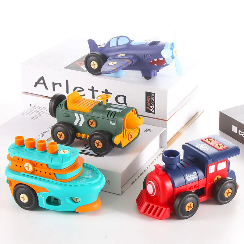 Plastic screw combination toy assembly airplane set for children aged 4-6 years with screwdriver