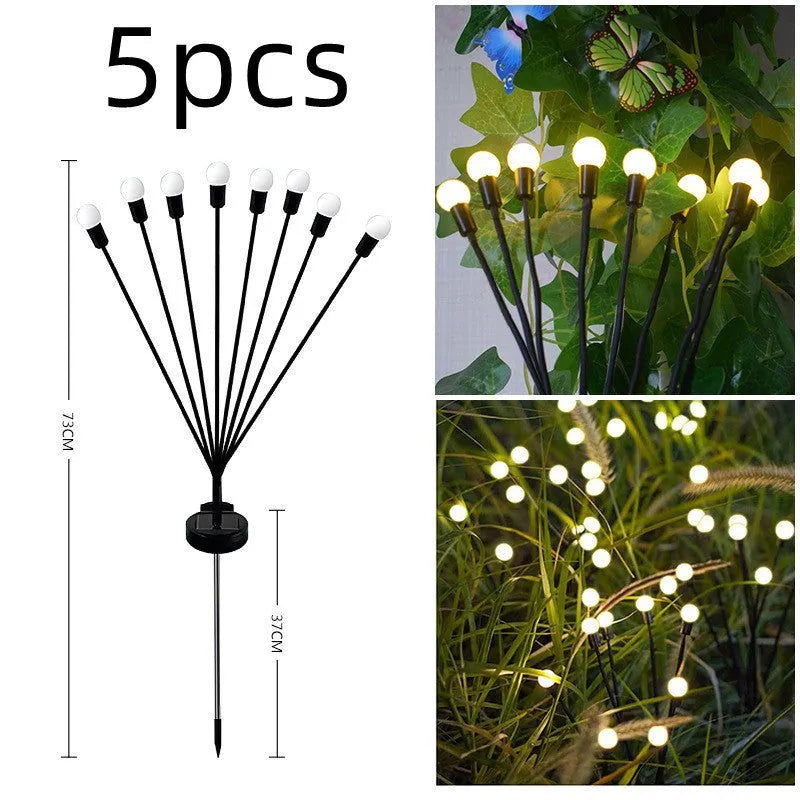 Solar-powered LED ground lamp with stainless steel spike for garden pathway lighting