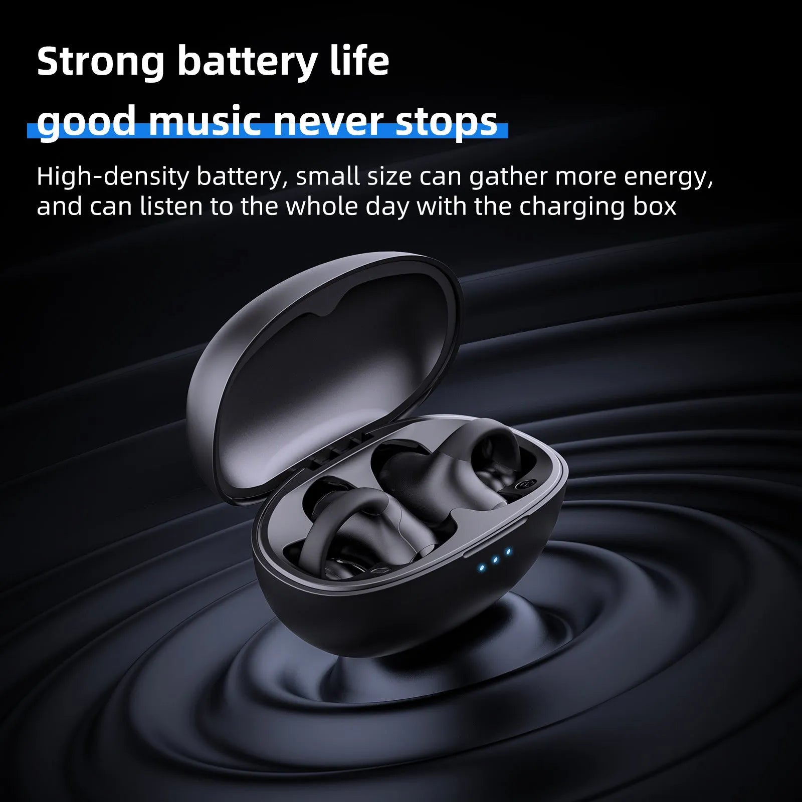 Black T306 wireless Bluetooth clip-on sports headset with ear hook design for gaming.
