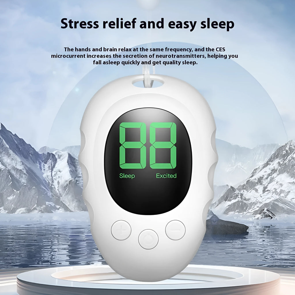 Silicone sleep aid hand grip device with sleep monitor and charging cable