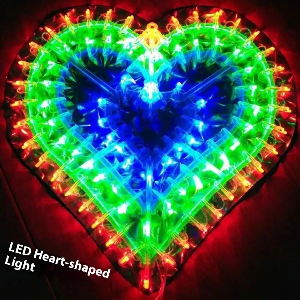 Outdoor decorative string lights with peacock, love, sunflower, and star-shaped plastic bulbs