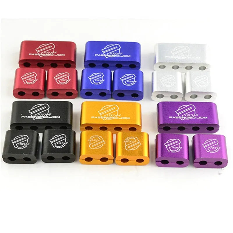 Three-piece metal car modification fastening clamp in multiple colour options