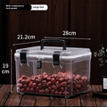 Transparent plastic lockable storage box for fish maw cordyceps medicine in 11L size