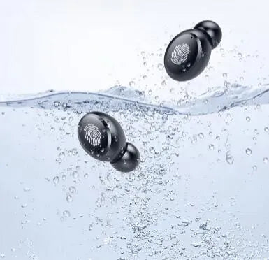V11 Bluetooth true wireless earbuds in charging case with digital display, black and white options