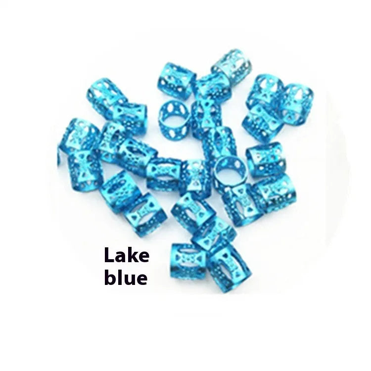 30 pack iron hollow tube hair rings for African twist braids in assorted colours
