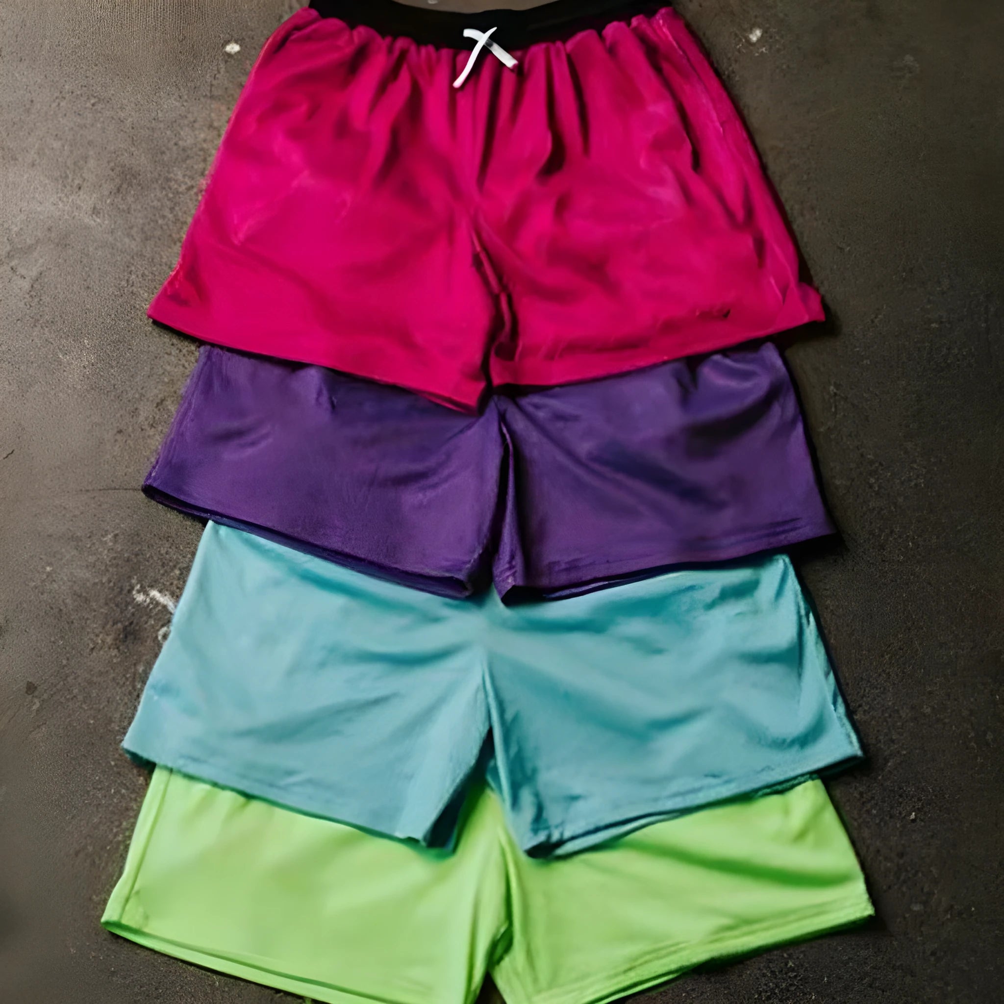 Men's mesh quick-drying athletic shorts in solid colours for running and fitness workouts