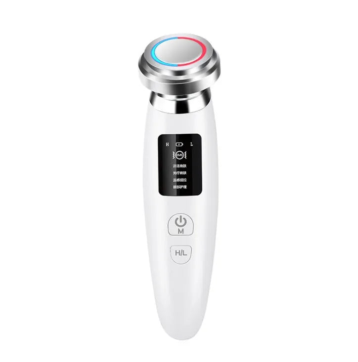 Pink skin rejuvenation cleansing beauty instrument with ion and EMS technology, 185x50x35mm
