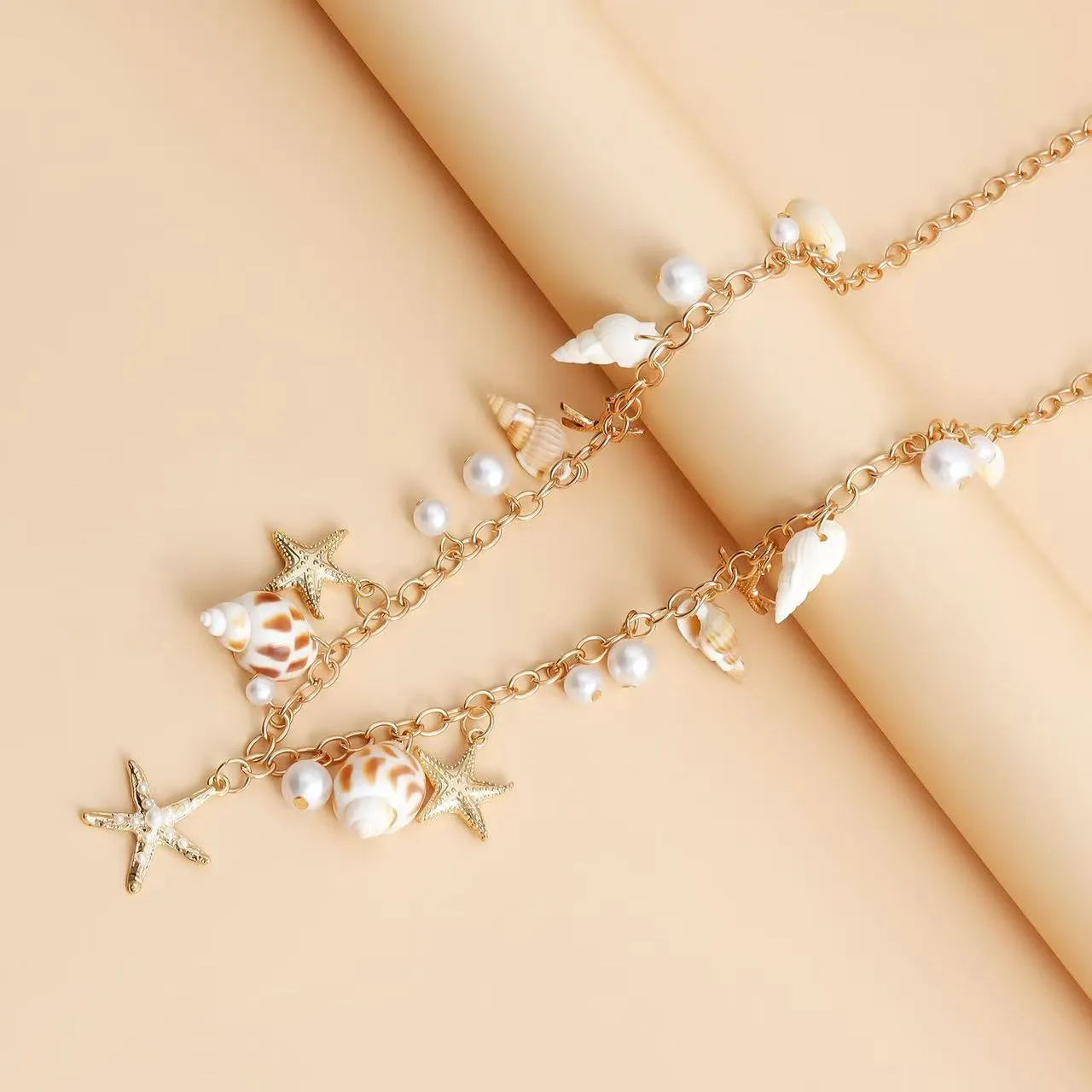 Women's alloy waist chain and matching bracelet set with star design