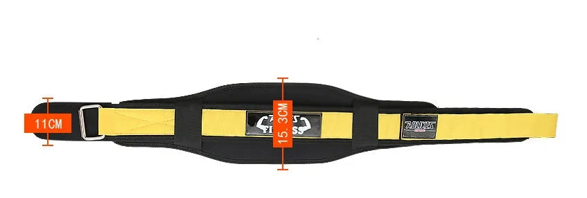 Nylon fitness weightlifting waistband in black, red or yellow colours