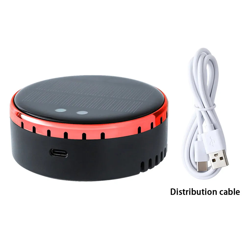 Car-mounted solar air humidifier in black colour installed on dashboard vent
