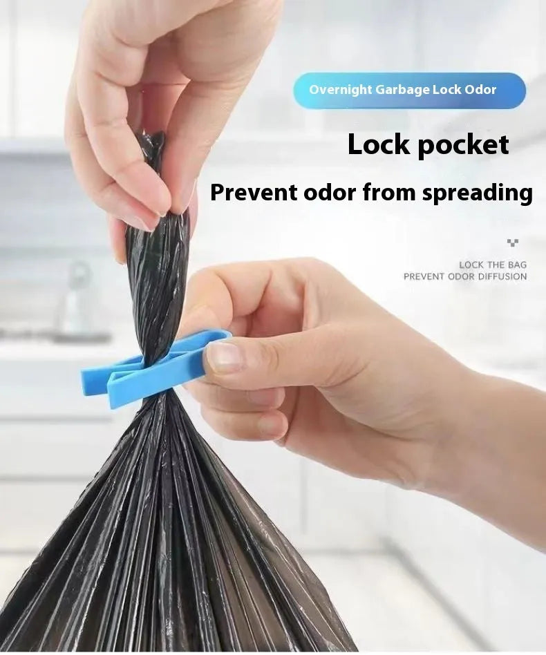 Ten white PP plastic garbage bag fixing clips for securing liners to bin rims