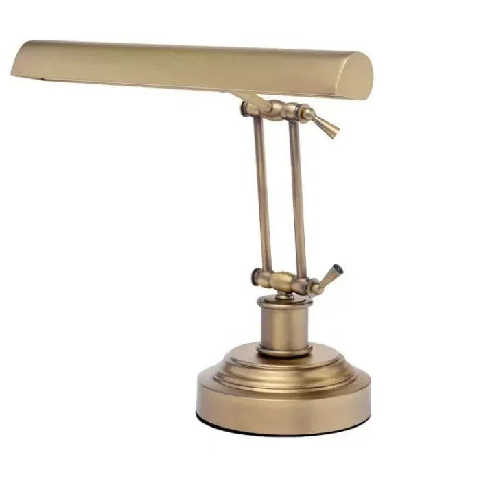 Modern simplicity touch dimming table lamp with music spectrum pattern, metal shade in bronze, for piano practice