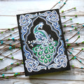 Peacock diamond painting decorative A5 journal notebook with black cover