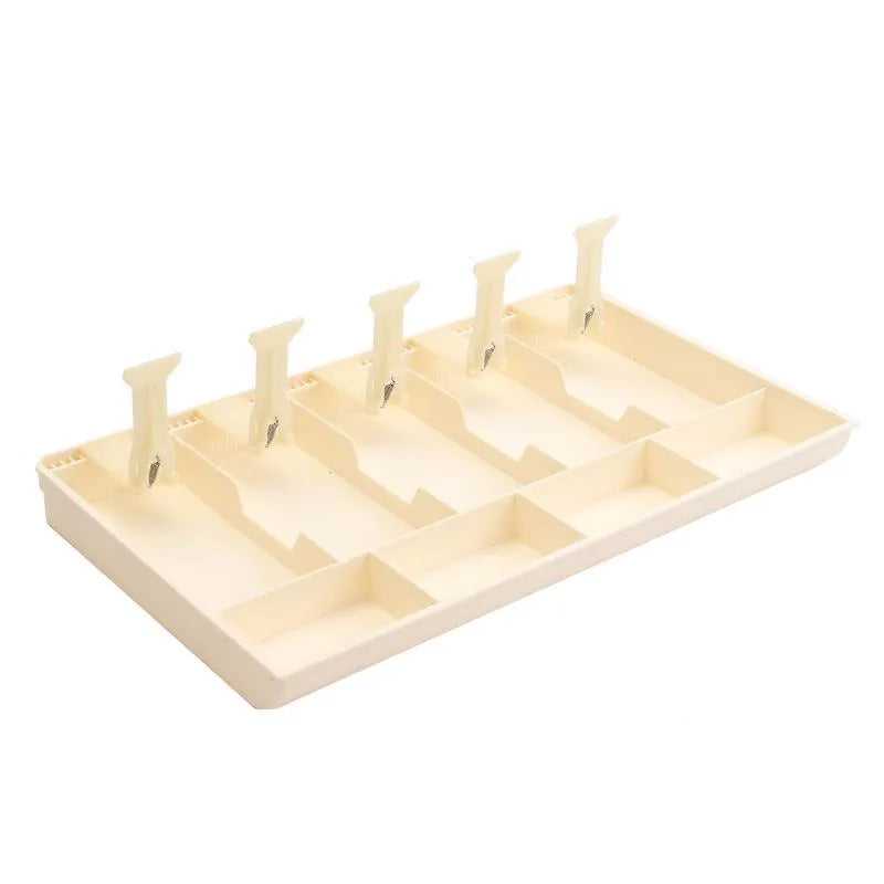 Black and white five-drawer ABS plastic cash register box for banknote and coin organisation