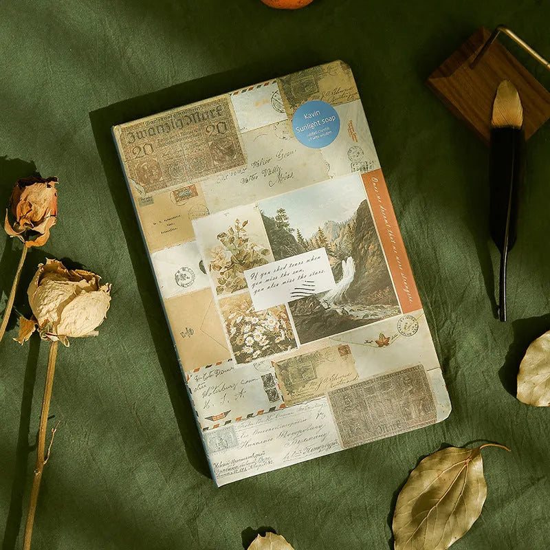 Creative kraft paper illustration mood notebook A5 21x14cm Carving Time European retro design with 96 sheets