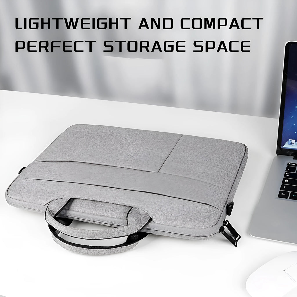 Water-repellent laptop bag with shoulder strap, available in multiple sizes and colours