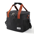 Fashion crossbody shoulder insulation picnic bag in black Oxford cloth with 15L capacity
