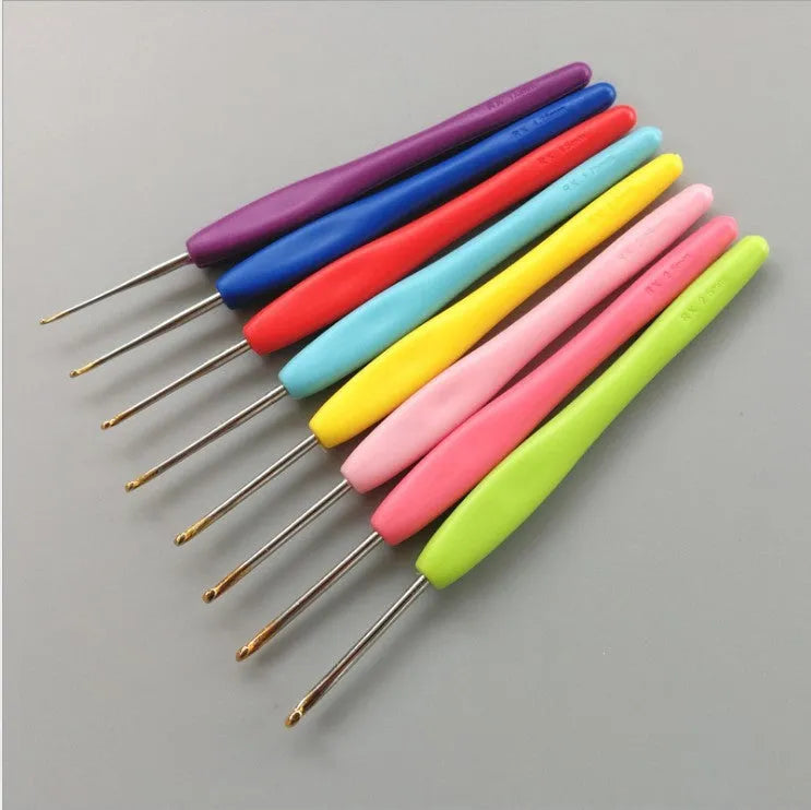 16-piece crochet hook set with soft and hard handles including storage bag