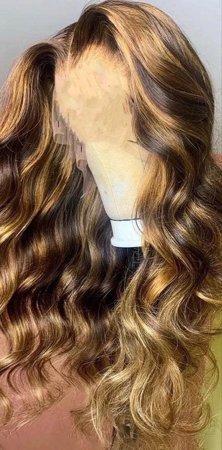 Women's fashion long curly high temperature wire chemical fibre wig with centre part and long bangs in picture colour