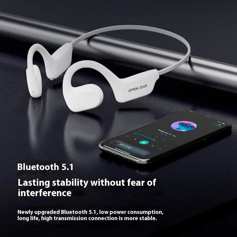 New air conduction Bluetooth headset AS20 in Black, non in-ear sports style with Jerry chip and ABS build