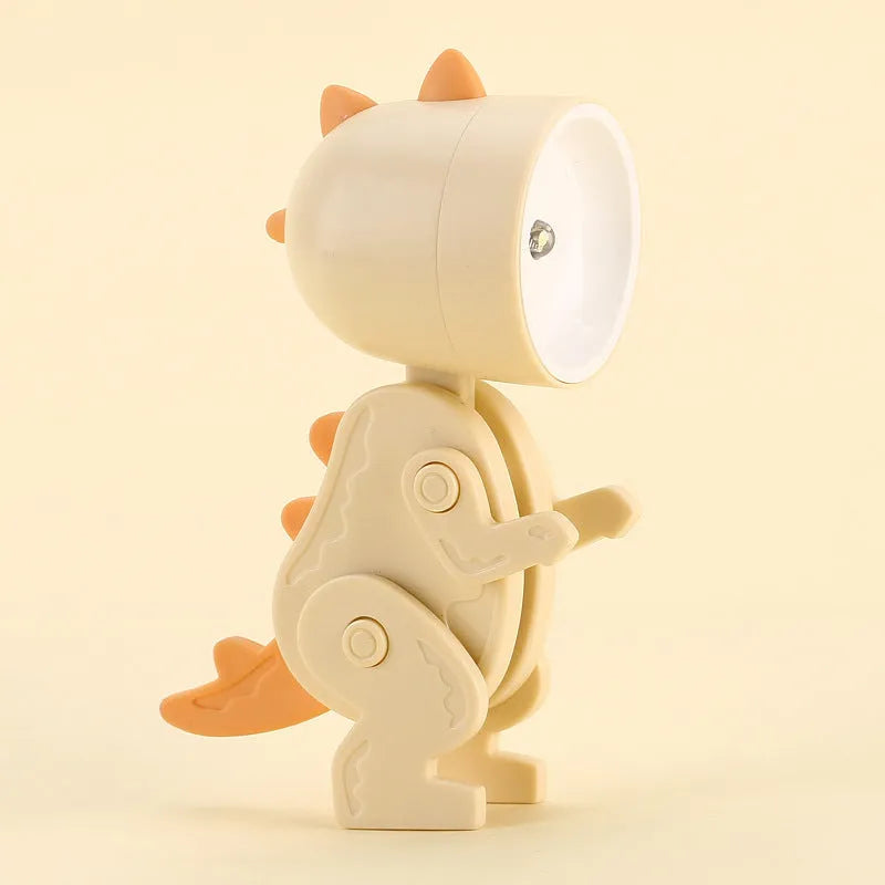 Creative handmade LED mini night lamp with PVC shade in cartoon style, battery operated with button switch