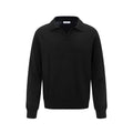 Men's loose fit casual pullover sweater in black, dark grey and beige colours with Asian sizing