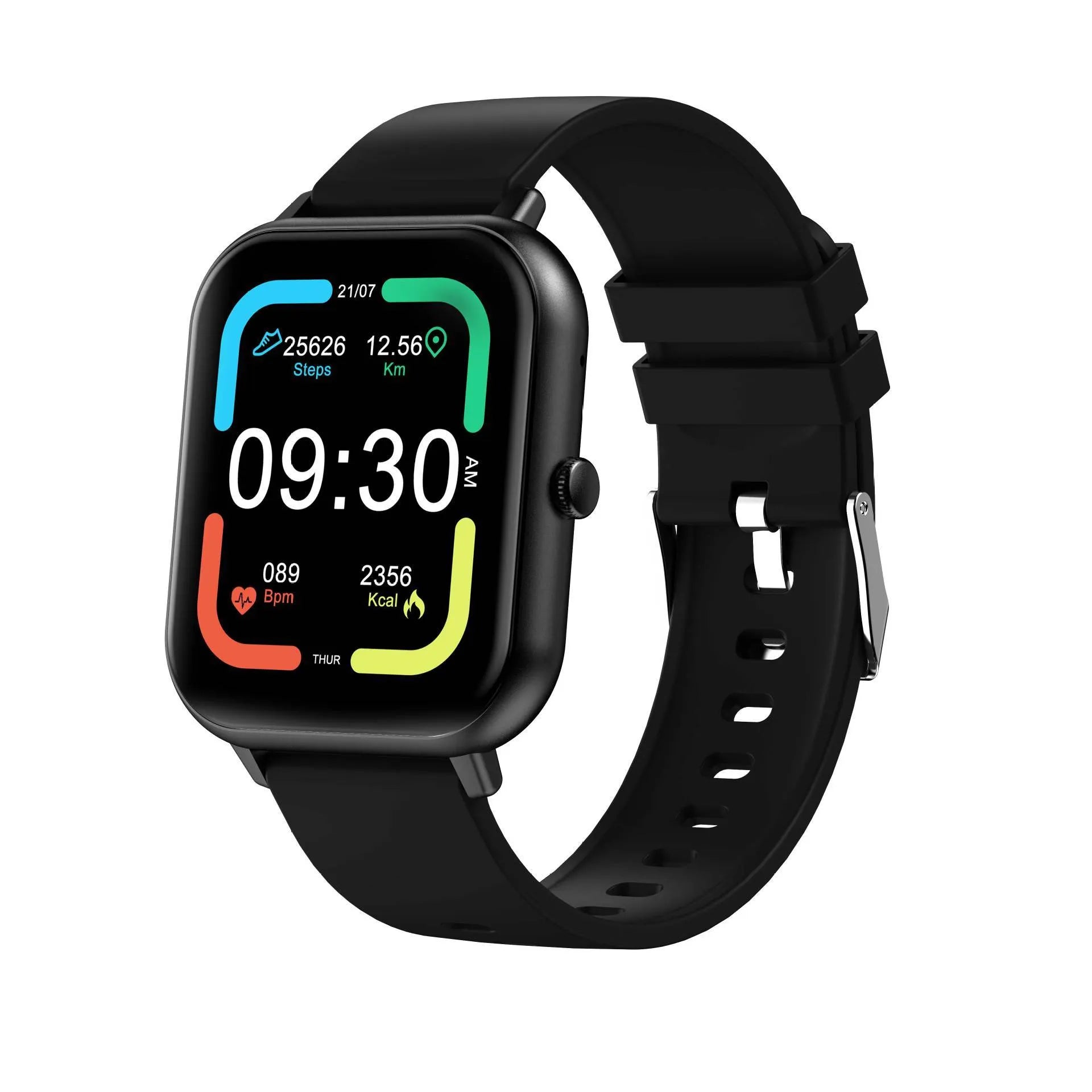 Bluetooth smart watch with heart rate monitor and AI voice control in multiple colour options