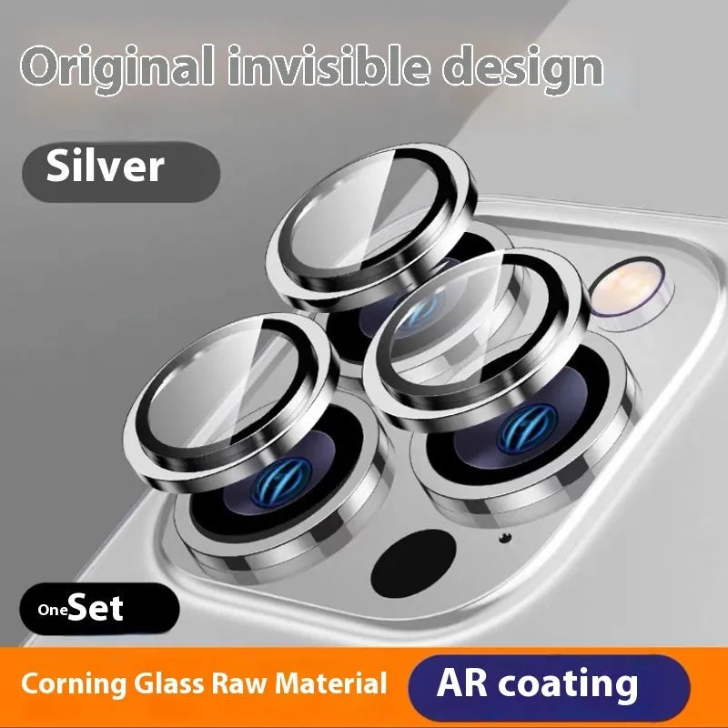 AR grade Corning tempered glass lens protector for iPhone camera, HD and explosion-proof, available in Dark Purple