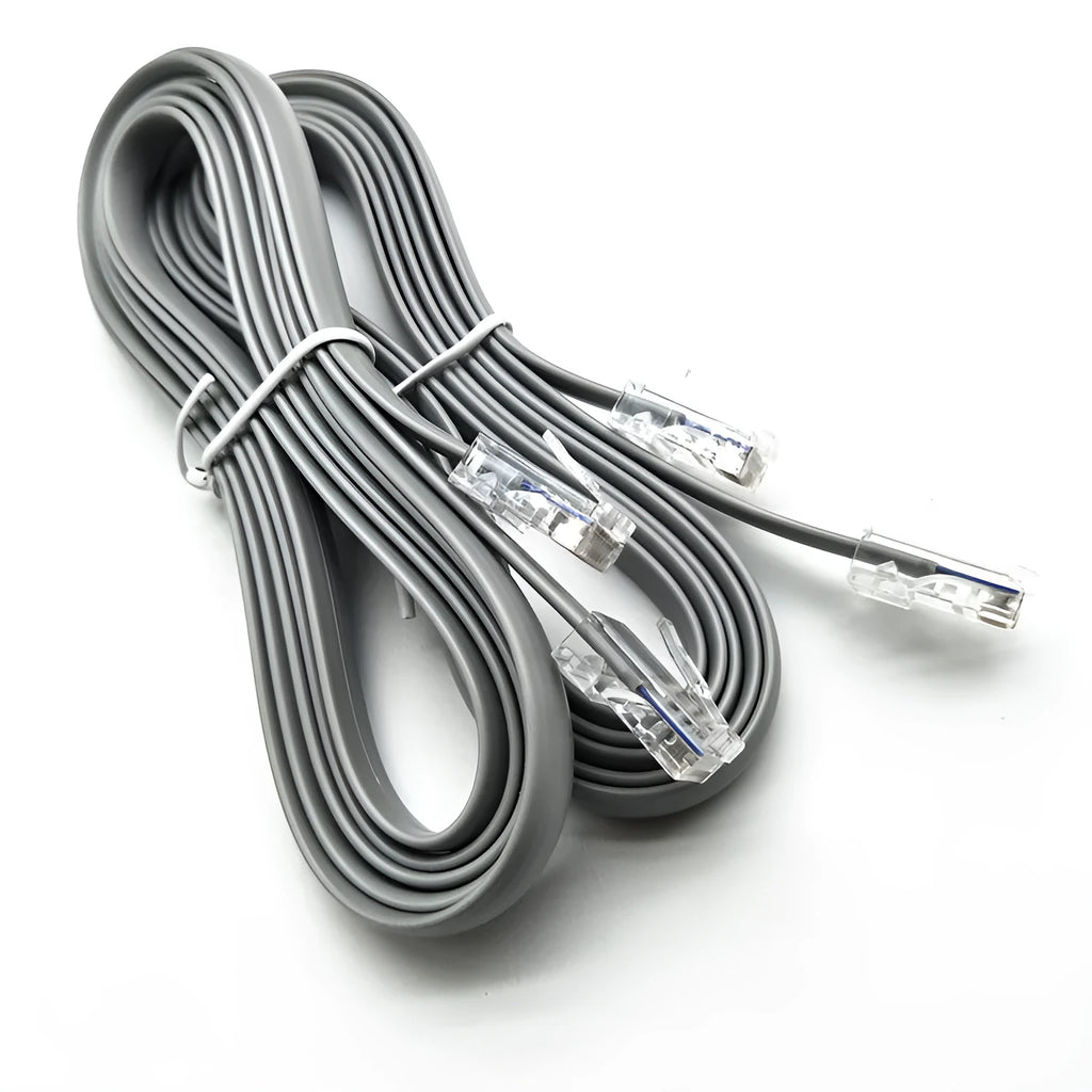 Silver grey CAT6 Ethernet network cable with RJ45 connectors, length 2 metres.