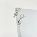 Retro style fishbone pendant necklace and matching earrings set on an alloy O-chain