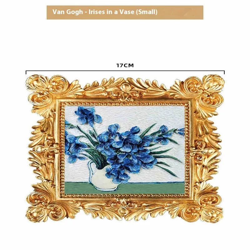 DIY paint by numbers kit showing Van Gogh's Starry Night canvas with acrylic paints and brushes