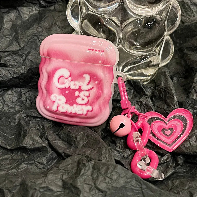 Pink silicone back cover for AirPods charging case, compatible with AirPods 1/2, Pro, 3, and Pro 2