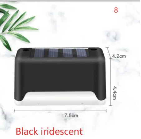 Black waterproof solar LED fence lamp 75mm outdoor step light with warm white glow