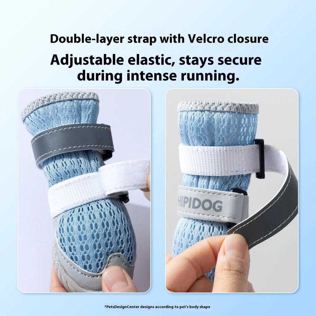 Summer breathable anti-scald dog shoes in Bondi blue colour for paw protection